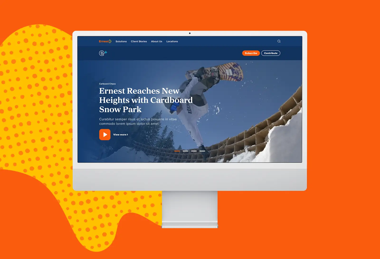 Desktop monitor with Ernest Packaging web design