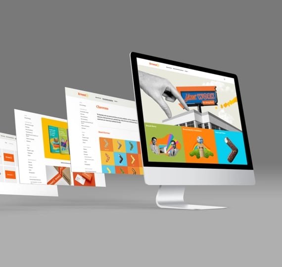 Frontify brand management dashboard interface and implementing Ernest Packaging’s Frontify brand portal and centralized DAM with assets, guidelines, and templates for enterprise marketing teams.