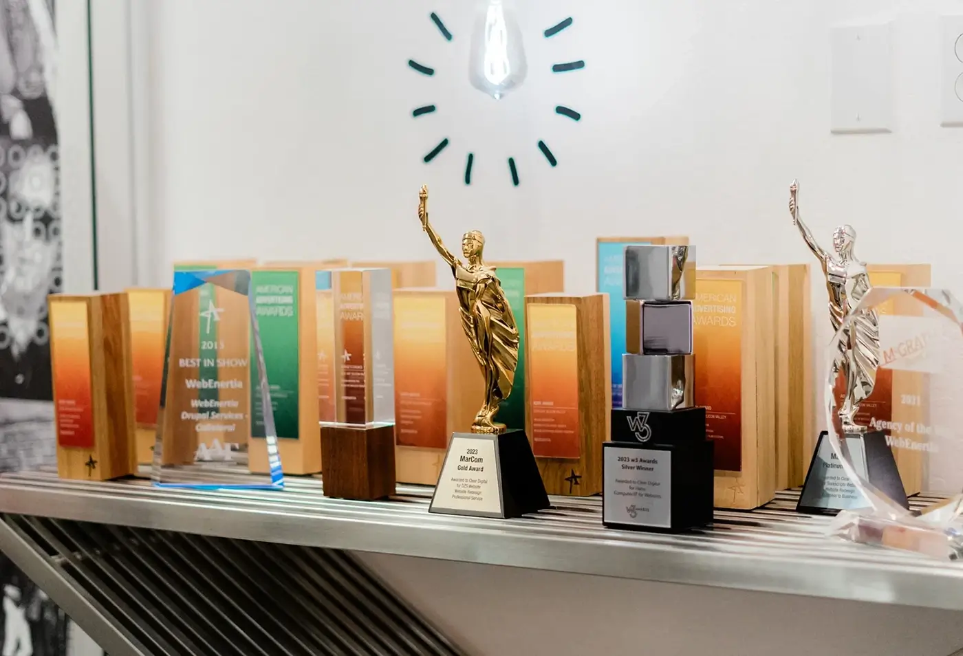 Clear Digital awards background showcasing industry recognition in B2B web design and digital experiences