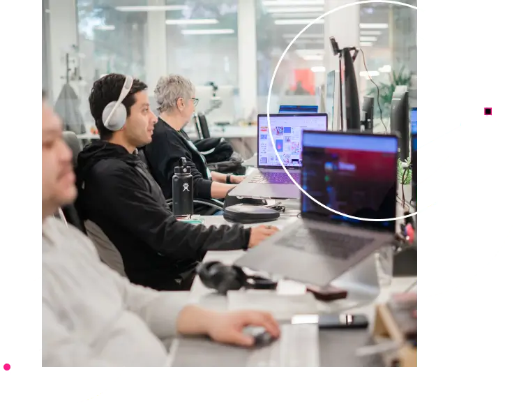 Clear Digital creative team collaborating on motion graphics, video production, and animation for B2B brands