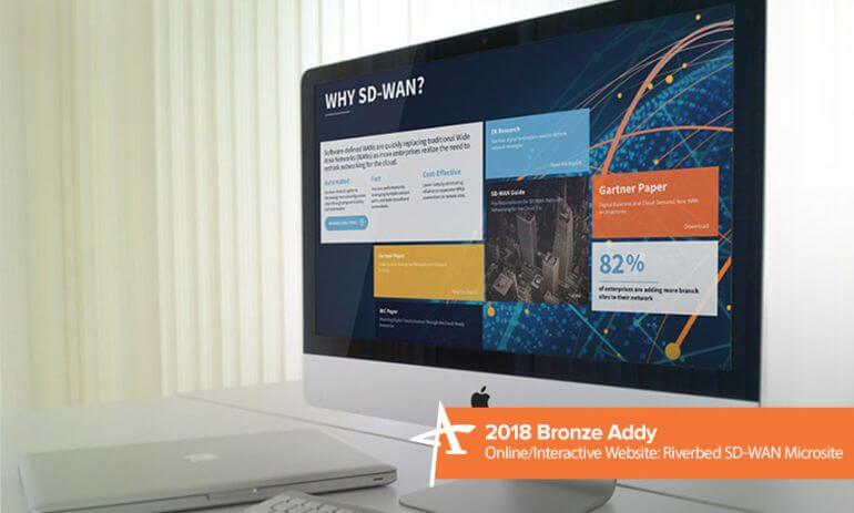 2018 bronze addy online/interactive website: riverbed sd-wan microsite