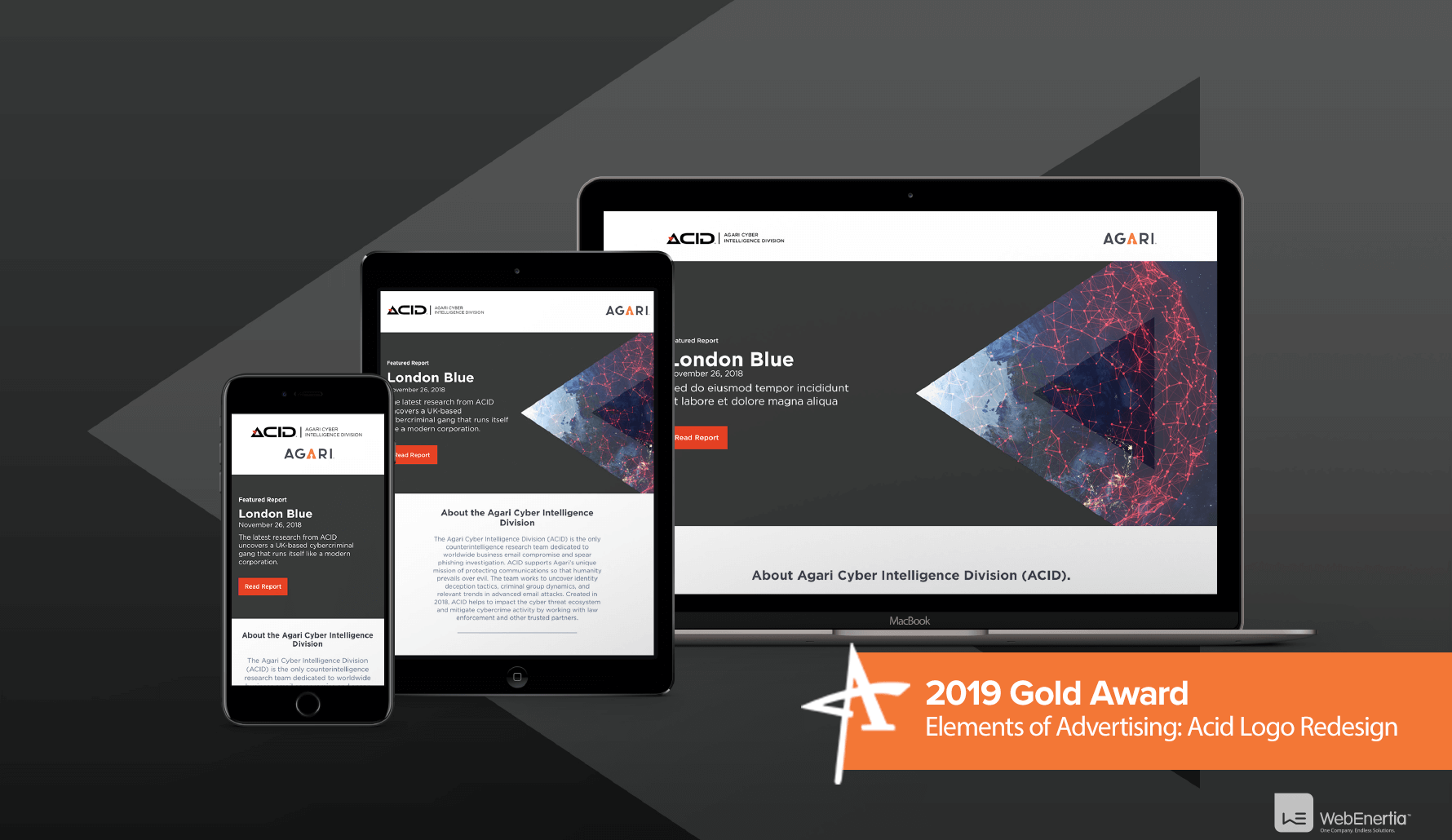 2019 Gold Addy Award - Elements of Advertising: Acid Logo Redesign