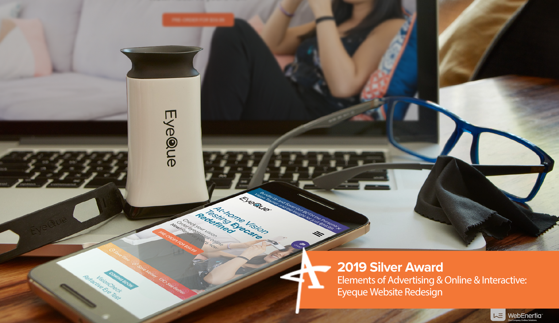 2019 Silver Addy Award - Elements of Advertising & Online & Interactive: Eyeque Website Redesign