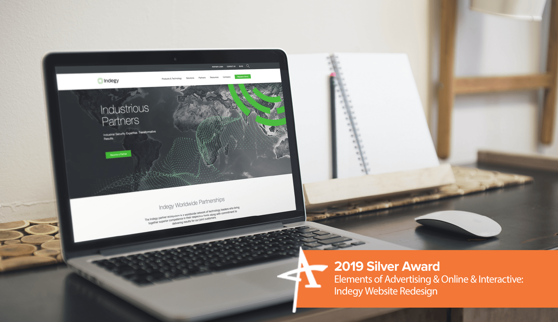 2019 Silver Addy Award - Elements of Advertising & Online & Interactive: Indegy Website Redesign