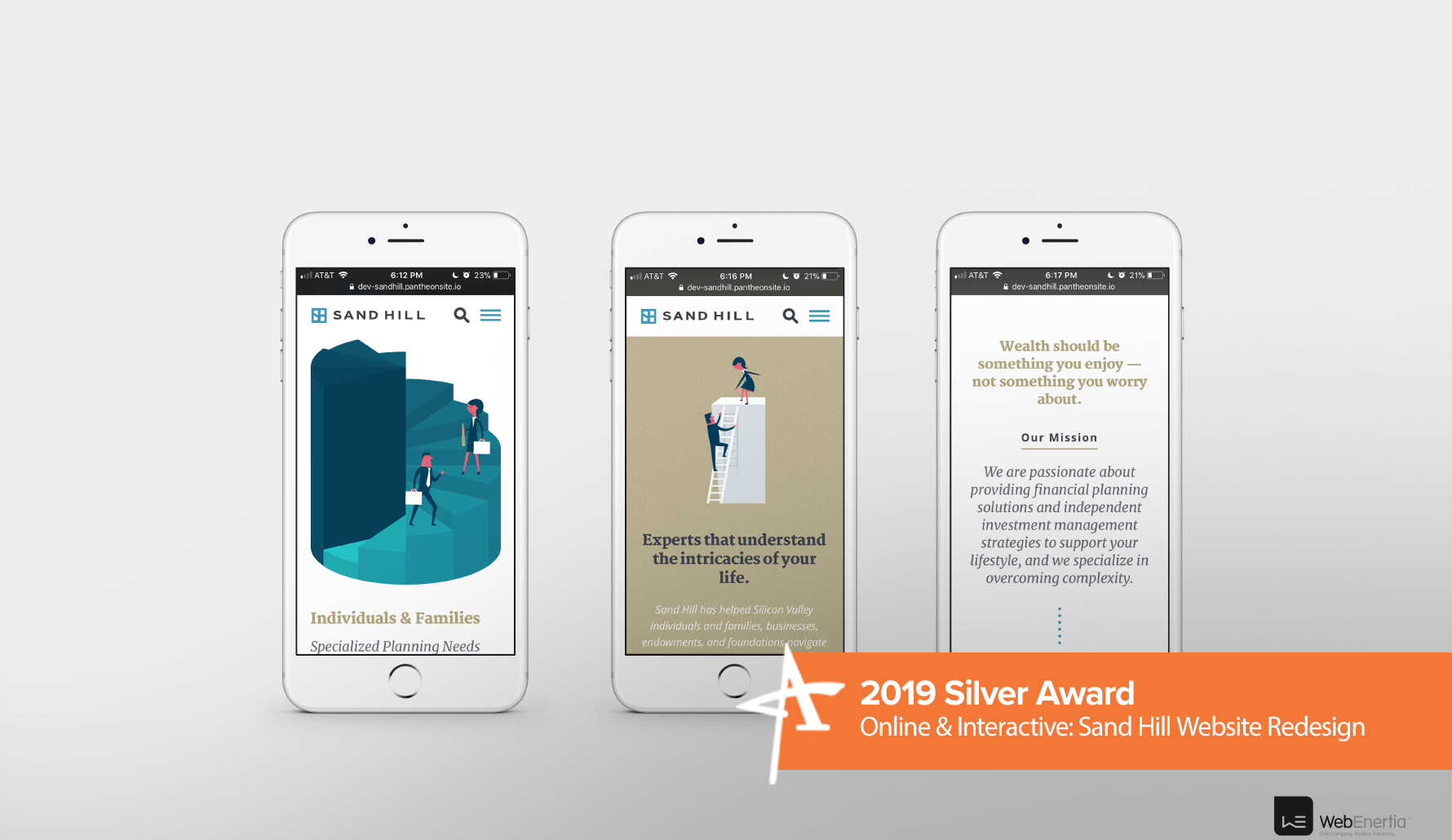 2019 Silver Addy Award - Online & Interactive: Sand Hill Website Redesign
