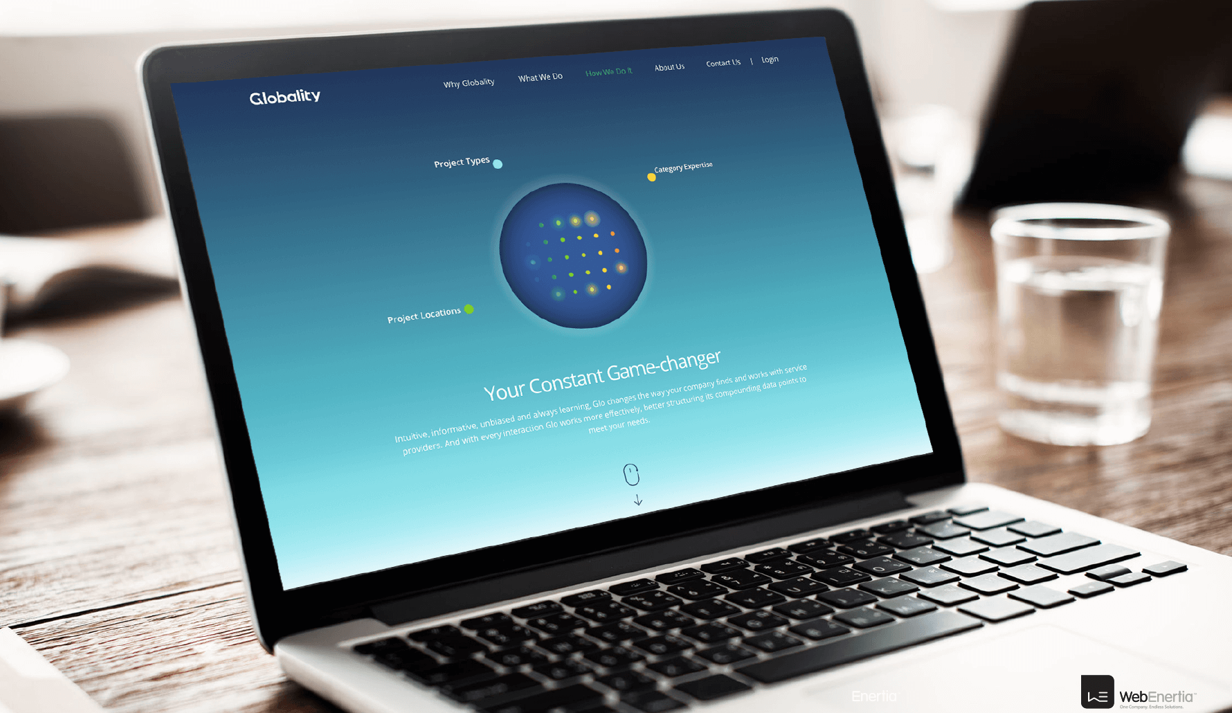 Globality Website Redesign on laptop