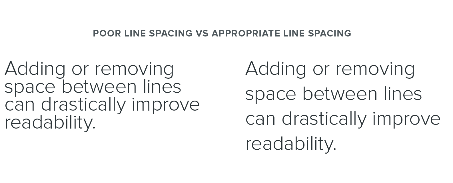 Poor line spacing vs appropriate line spacing